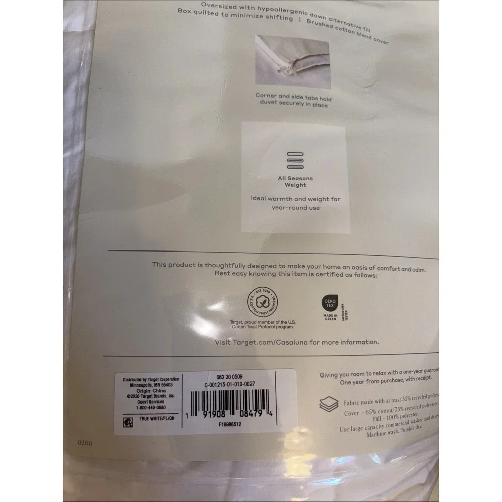 Casaluna Full/Queen All Season Premium Down Alternative Hypoallergenic White